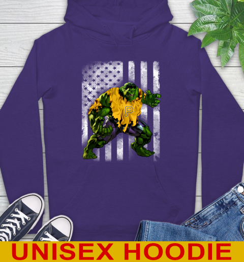 Pittsburgh Pirates Hulk Marvel Avengers MLB Baseball American Flag Hoodie 5
