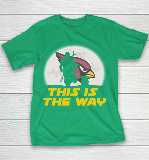 Arizona Cardinals NFL Football Star Wars Yoda And Mandalorian This Is The Way Youth T-Shirt 3