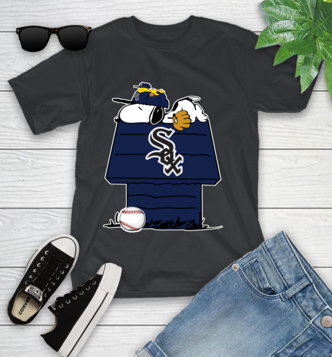 MLB Chicago White Sox Snoopy Woodstock The Peanuts Movie Baseball T Shirt Youth T-Shirt 2