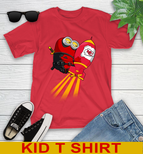 NFL Football Kansas City Chiefs Deadpool Minion Marvel Shirt Youth T-Shirt 11