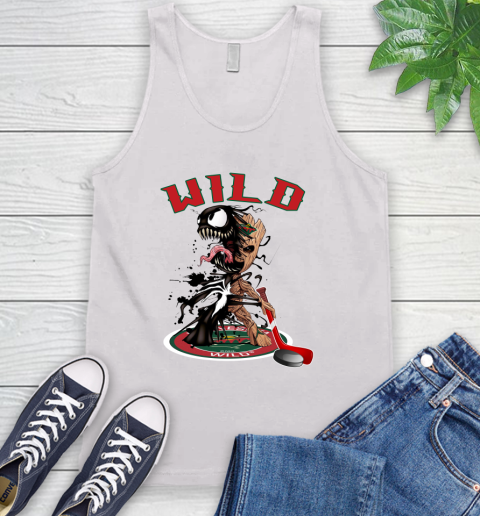 NHL Minnesota Wild Hockey Venom Groot Guardians Of The Galaxy Tank Top