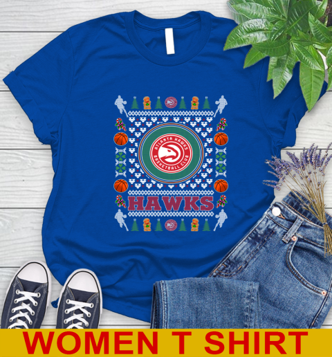 Atlanta Hawks Merry Christmas NBA Basketball Loyal Fan Women's T-Shirt 10