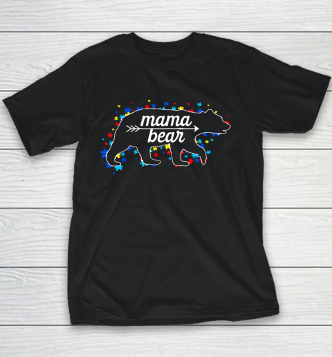 Womens Mama Bear Autism Awareness Youth T-Shirt