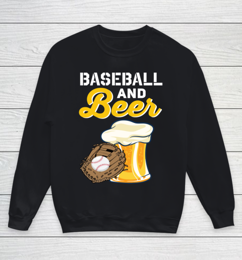 Beer Lover Funny Shirt Baseball And Beer Youth Sweatshirt