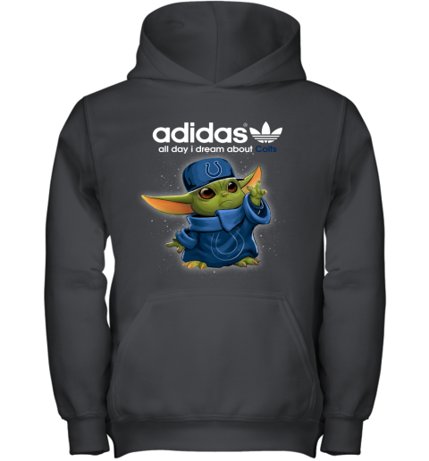 Baby Yoda Adidas All Day I Dream About Indianapolis Colts Youth Hoodie