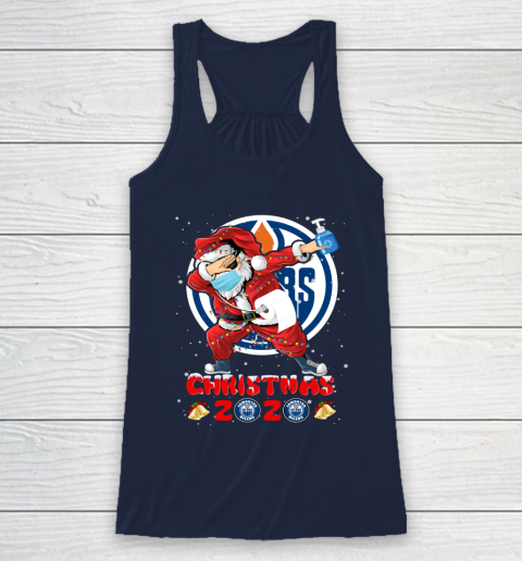 Edmonton Oilers Funny Santa Claus Dabbing Christmas 2020 NHL Racerback Tank 8