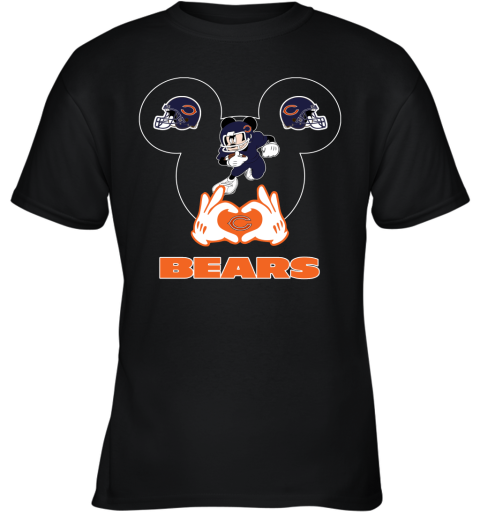 I Love The Bears Mickey Mouse Chicago Bears Youth T-Shirt