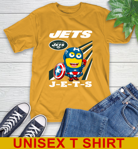 NFL Football New York Jets Captain America Marvel Avengers Minion Shirt T-Shirt 2