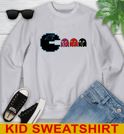 Carolina Panthers NFL Football Pac Man Champion Youth Sweatshirt 4