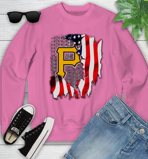 Pittsburgh Pirates MLB Baseball American Flag Youth Sweatshirt 6