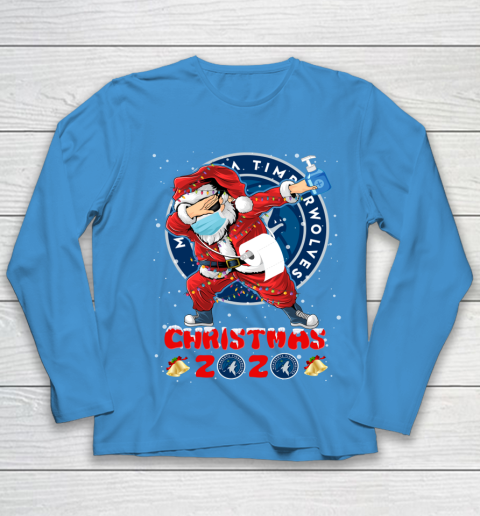Minnesota Timberwolves Funny Santa Claus Dabbing Christmas 2020 NBA Youth Long Sleeve 5