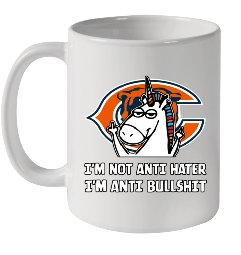 Chicago Bears NFL Football Unicorn I'm Not Anti Hater I'm Anti Bullshit Ceramic Mug 11oz