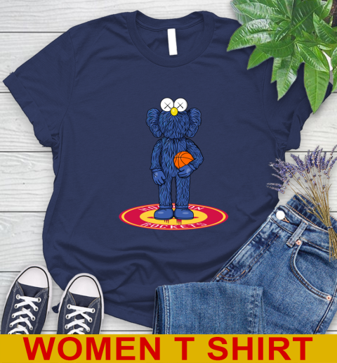 NBA Basketball Houston Rockets Kaws Bff Blue Figure Shirt Women's T-Shirt 12