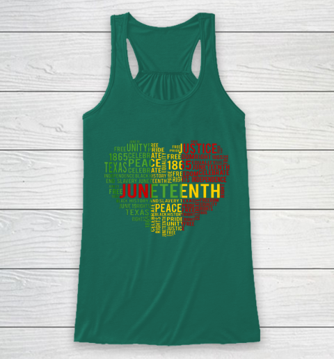 Juneteenth Heart Black History Afro American African Freedom Racerback Tank 5