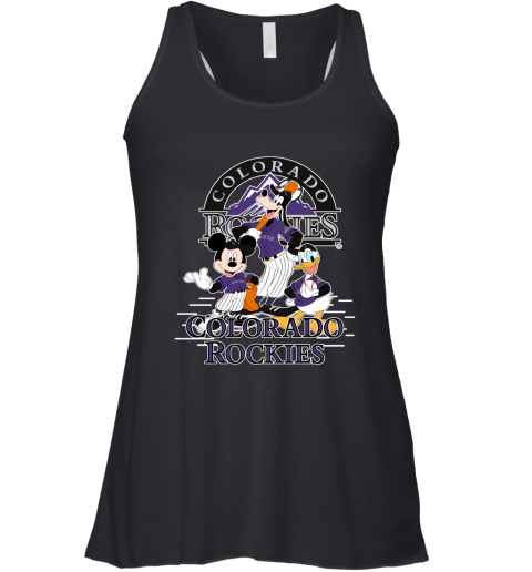 Colorado Rockies Mickey Donald And Goofy Baseball Racerback Tank