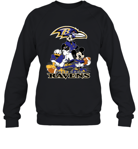 Mickey Donald Goofy The Three Baltimore Ravens Football T-Shirt