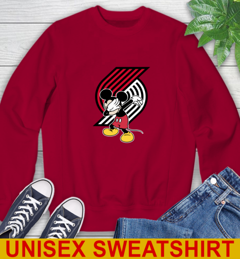 Portland Trail Blazers NBA Basketball Dabbing Mickey Disney Sports Sweatshirt 7