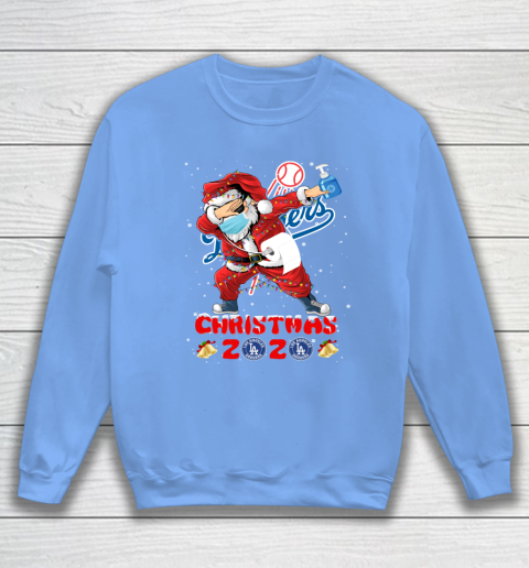 Los Angeles Dodgers Funny Santa Claus Dabbing Christmas 2020 MLB Sweatshirt 8