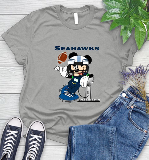 NFL Seattle Seahawks Mickey Mouse Disney Super Bowl Football T Shirt Women's T-Shirt 10