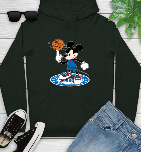 NBA Basketball Philadelphia 76ers Cheerful Mickey Disney Shirt Youth Hoodie 12