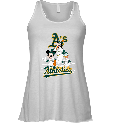 Oakland Athletics Mickey Donald And Goofy Baseball Racerback Tank