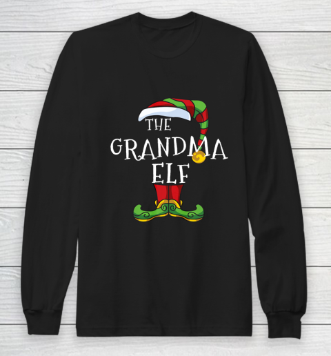 Grandma Elf Family Matching Christmas Group Gift Pajama Long Sleeve T-Shirt