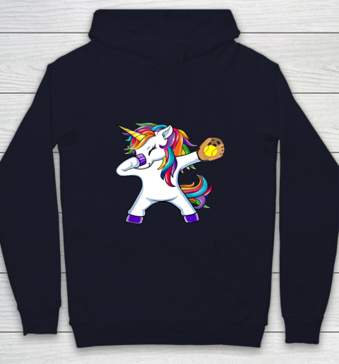 Dabbing Unicorn Softball T Shirt Funny Dab Gift Youth Hoodie 3