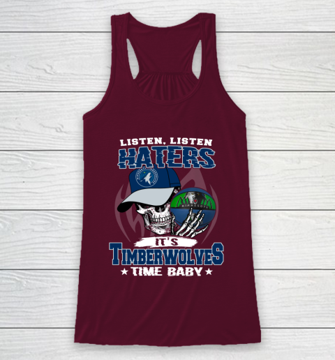 Listen Haters It is TIMBERWOLYES Time Baby NBA Racerback Tank 2