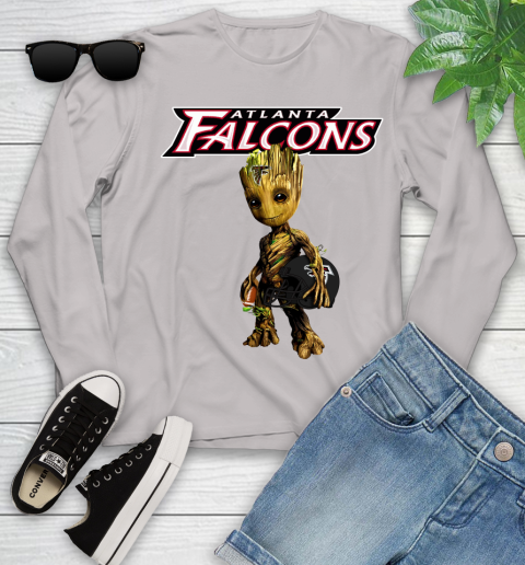 Atlanta Falcons NFL Football Groot Marvel Guardians Of The Galaxy Youth Long Sleeve 12
