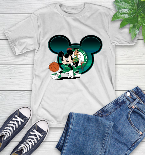 NBA Boston Celtics Mickey Mouse Disney Basketball T-Shirt