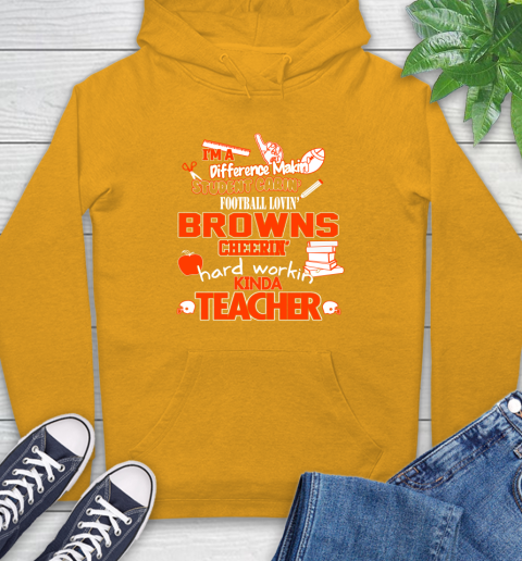 Cleveland Browns NFL I'm A Difference Making Student Caring Football Loving Kinda Teacher Hoodie 2