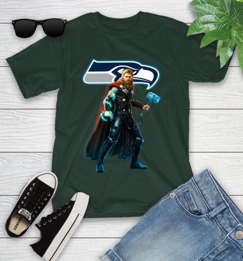 NFL Thor Avengers Endgame Football Seattle Seahawks Youth T-Shirt 5