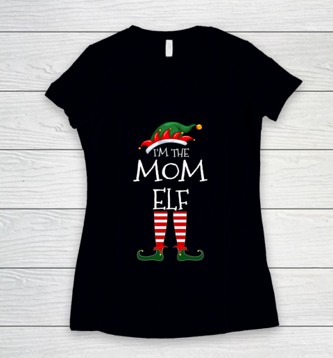 I m The Mom Elf Matching Family Unique Christmas Gifts Women's V-Neck T-Shirt
