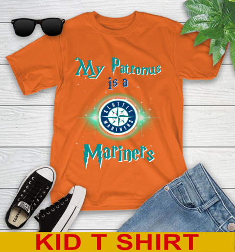 MLB Baseball Harry Potter My Patronus Is A Seattle Mariners Youth T-Shirt 8