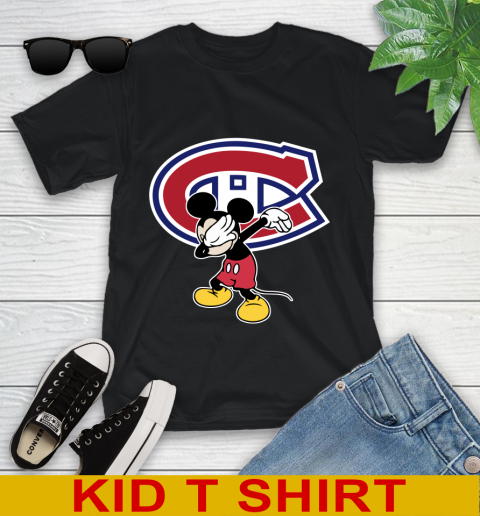 Montreal Canadiens NHL Hockey Dabbing Mickey Disney Sports Youth T-Shirt 2