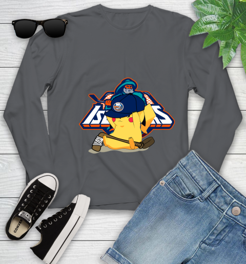 NHL Pikachu Hockey Sports New York Islanders Youth Long Sleeve 8