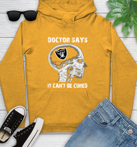 NFL Oakland Raiders Football Skull It Can't Be Cured Shirt Youth Hoodie 2