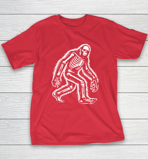 Funny Bigfoot Sasquatch Halloween Skeleton Youth T-Shirt 7