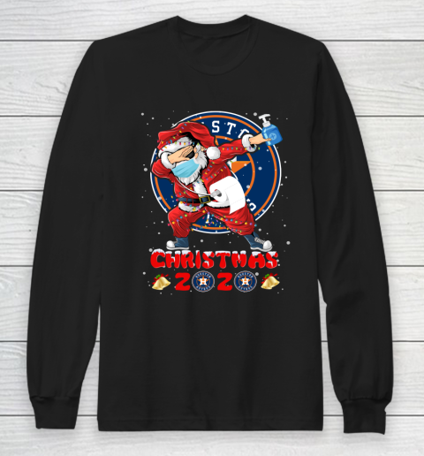 Houston Astros Funny Santa Claus Dabbing Christmas 2020 MLB Long Sleeve T-Shirt