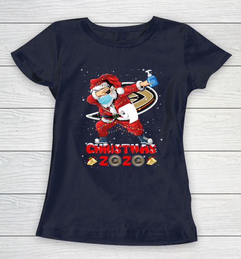 Anaheim Ducks Funny Santa Claus Dabbing Christmas 2020 NHL Women's T-Shirt 2