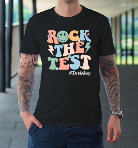Rock The Test Testing Day Retro Motivational Teacher Student T-Shirt