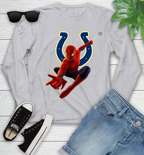 NFL Spider Man Avengers Endgame Football Indianapolis Colts Youth Long Sleeve 5