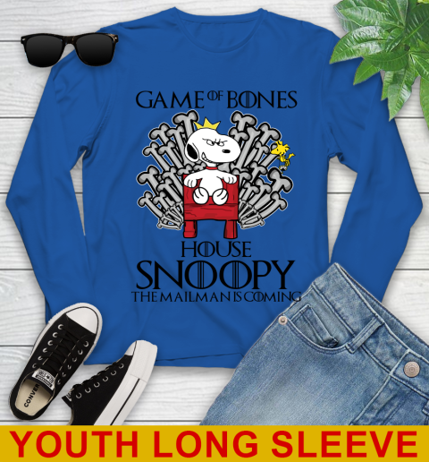 Game of bones house snoopy the mailman is coming tshirt 108