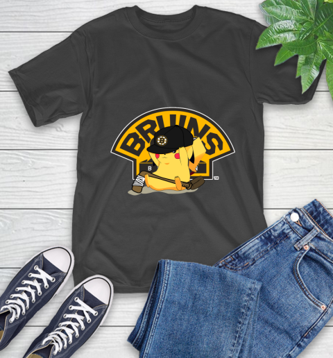 NHL Pikachu Hockey Sports Boston Bruins T-Shirt 2
