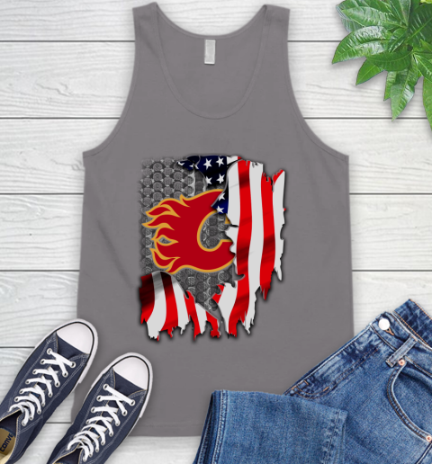 Calgary Flames NHL Hockey American Flag Tank Top 6