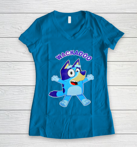 Wackadoo Blueys Love Fathers Day Gift Women's V-Neck T-Shirt 4