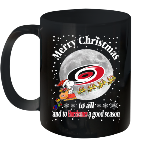 Carolina Hurricanes Merry Christmas To All And To Hurricanes A Good Season NHL Hockey Sports Ceramic Mug 11oz