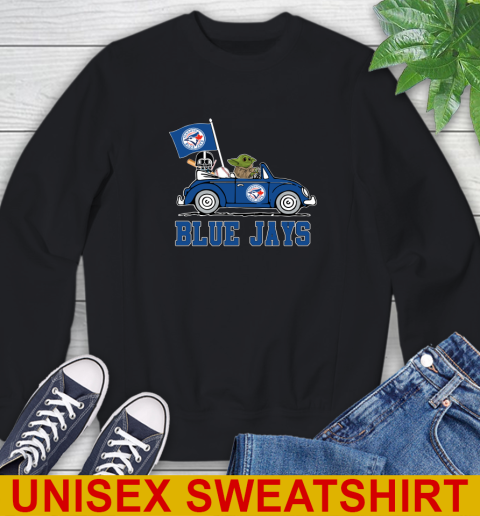 MLB Baseball Toronto Blue Jays Darth Vader Baby Yoda Driving Star Wars Shirt Sweatshirt 2