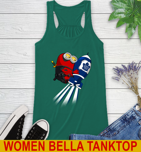 NHL Hockey Toronto Maple Leafs Deadpool Minion Marvel Shirt Racerback Tank 5