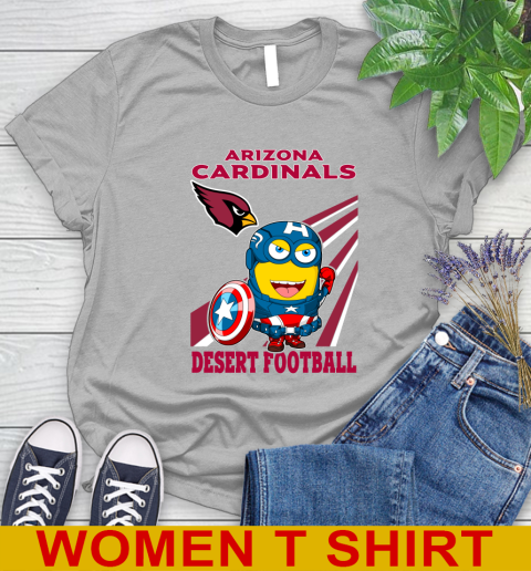 NFL Football Arizona Cardinals Captain America Marvel Avengers Minion Shirt Women's T-Shirt 5